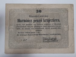 30 Pengő Krajczár 1849 with Star Design