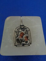 Old sterling silver Mary icon pendant