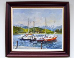 Reinhardt István harbor framed at half price 67x77cm