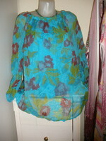 Lenge légies selyem felső, türkiz L-XL