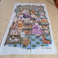 English, printed pattern pure cotton tea towel, tea towel, 73 x 44.5 cm