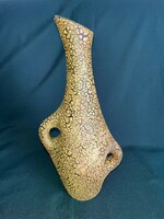 Retro yellow-black ceramic vase 31 cm