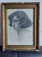 Marsall László költő portréja, nem szignált ceruzarajza 185