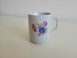 Old Zsolnay porcelain mug with floral teacup with shield seal