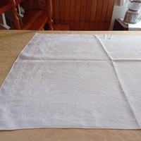 Antique silk damask tablecloth, centerpiece, 82 x 70 cm