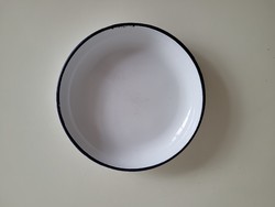 Vintage old enameled blue and white woolen enameled plate bowl