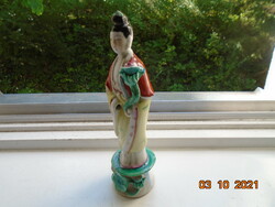 Régebbi Kézzel festett Kwan-Yin -a buddhista Irgalmasság istennője- Lótusszal