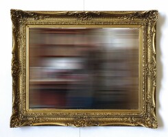 1K324 Antik aranyozott Blondel keretes tükör 82.5 x 103 cm