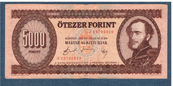 5000 Forint  1990 " J " Jelű NAGYON RITKA akár 1979 Szeptember 19. szülinaposnak!