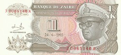 Zaire 1 likuta, 1993, UNC bankjegy
