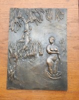 KONYORCSIK JÁNOS : Zsuzsanna és a vének - bronz falikép falapon