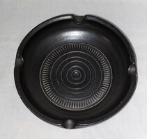 Old Mohács black ashtray (diameter 14.5 cm)