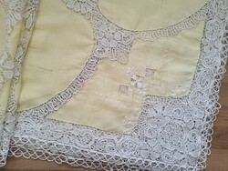 Linen tablecloth with beautiful lace