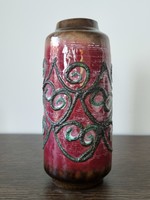 Ritka színvilágú VEB Haldensleben  fat lava váza-gyűjtői darab a '70-es évekből