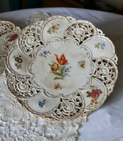 Ritka! Antik Zsolnay porcelánfajansz tányér, gyönyörű áttört minta, gyűjteményi darab (nr. 2)