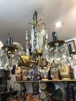 Crystal chandelier, 6 branches, in working condition, for home decoration.