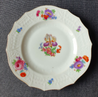 Pirkenhammer, Rococo Iris Pattern Porcelain Dessert Plate Set; Czechoslovak