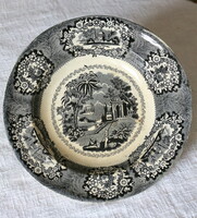 Antik fajansz, Kannreuther Frauer & Co. Birmingham tányér, 1870-es évek