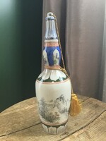 Régi Koreai kézzel festett porcelán italos palack