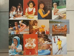 12 db különböző posta tiszta gyermek képeslap a 80-as évekből