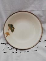 Zsolnay deep plate with autumn pattern