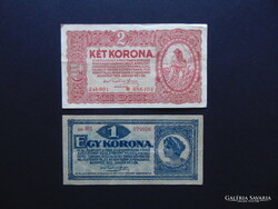 1 korona 1920 - csillagos 2 korona 1920 LOT ! 02