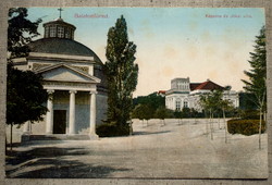 Antique litho postcard Balatonfüred chapel and Jokai villa 1918