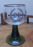 25-year silver wedding anniversary glass stemmed glass 
