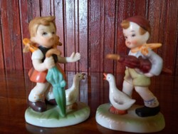 2 porcelain figurines, negotiable art deco design for children