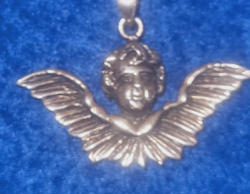Antique silver pendant angel