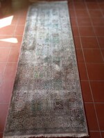 270 x 92 cm kézi csomózású Kasmiri selyem szőnyeg eladó
