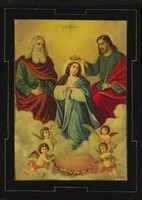 1K357 antique Coronation of Mary religious icon 74 x 56.5 Cm