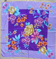 Ecenur purple flower print scarf / shawl