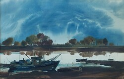 Weintrager Adolf : Ősz a Sugovicán (47 x 70 cm) akvarell
