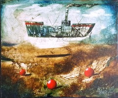 Győrfi András - Bolygó és a hollandi 50 x 60 cm olaj, vászon