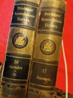 1898. Brockhaus Konversations-Lexikon 14. kiadás, 2 kötet,  luxuskiadás (aranyozott fej)