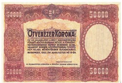 Magyarország 50000 korona TERVEZET  1922