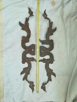 Pair of antique wrought iron hinges