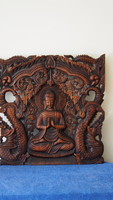 Kézzek faragott Thaföldi Butha fali kép