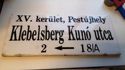 Old street sign of District Xv: Klebelsberg Kunó Street
