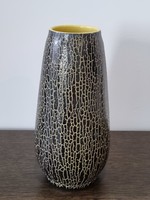 Dekoratív iparművészeti kerámia váza, repesztett  mázzal - 26 cm
