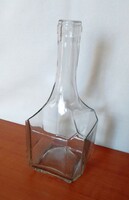 Ritka, szögletes Zwack likőrös italos üveg, alján jelzéssel, hibátlan