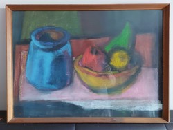 ! Kovács Lászlóné Gyula 1973 jelzéssel szignált erőteljes pasztellkép - 258