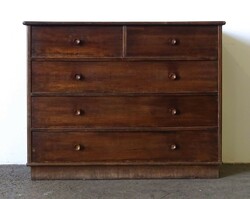 1K276 old mid century chest of five drawers 92 x 118 cm