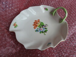 Herend leaf floral pattern offering bowl