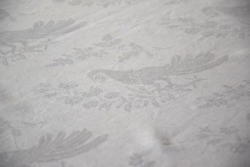 Antik Régi Giga Hatalmas Nagy RITKA len damaszt madár mintás asztalterítő terítő abrosz 182 x 150 cm