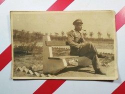 Régi fotó fénykép - katona egyenruha honvéd néphadsereg - Tata 1952