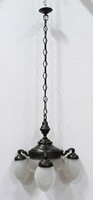 1K384 old three-armed bronze chandelier 118 x 50 cm