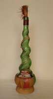 Régi különleges csavart formájú olasz vörösboros üveg palack Sangiovese di San Marino, retró, 42 cm