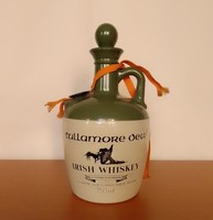 Régi Tullamore Dew ír whiskey kerámia italos palack korsó dugóval, pecséttel, 80-as évek, hibátlan